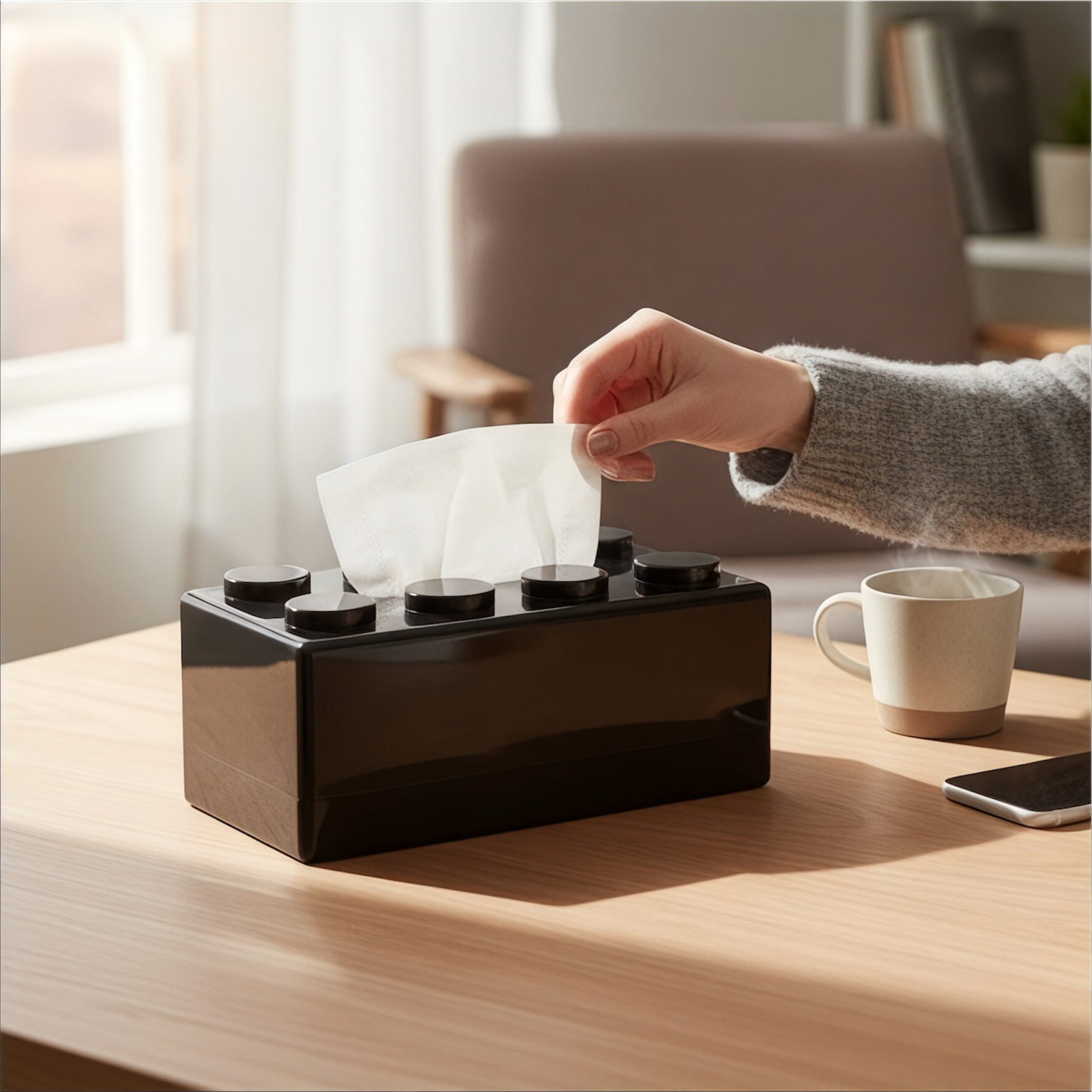 Boîte à Mouchoirs Design en Bloc – Élégante et Fonctionnelle